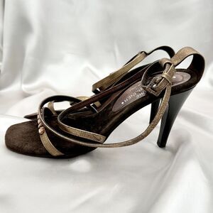 Donald J Pliner Damica Gold Metallic Jeweled Strappy Heel Sandals - 8.5M